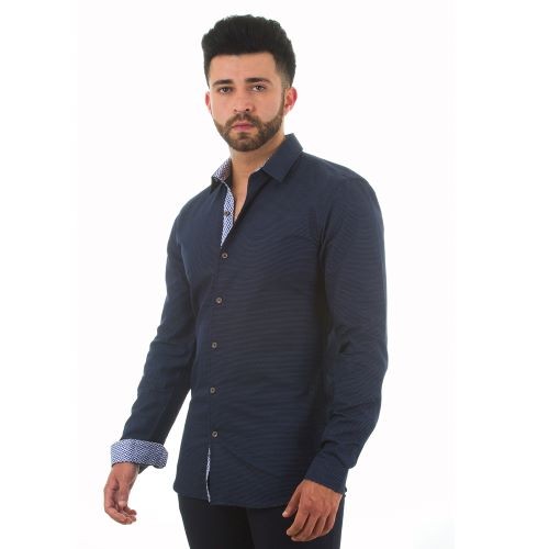 Solid color pre-dyed long-sleeved casual shirt